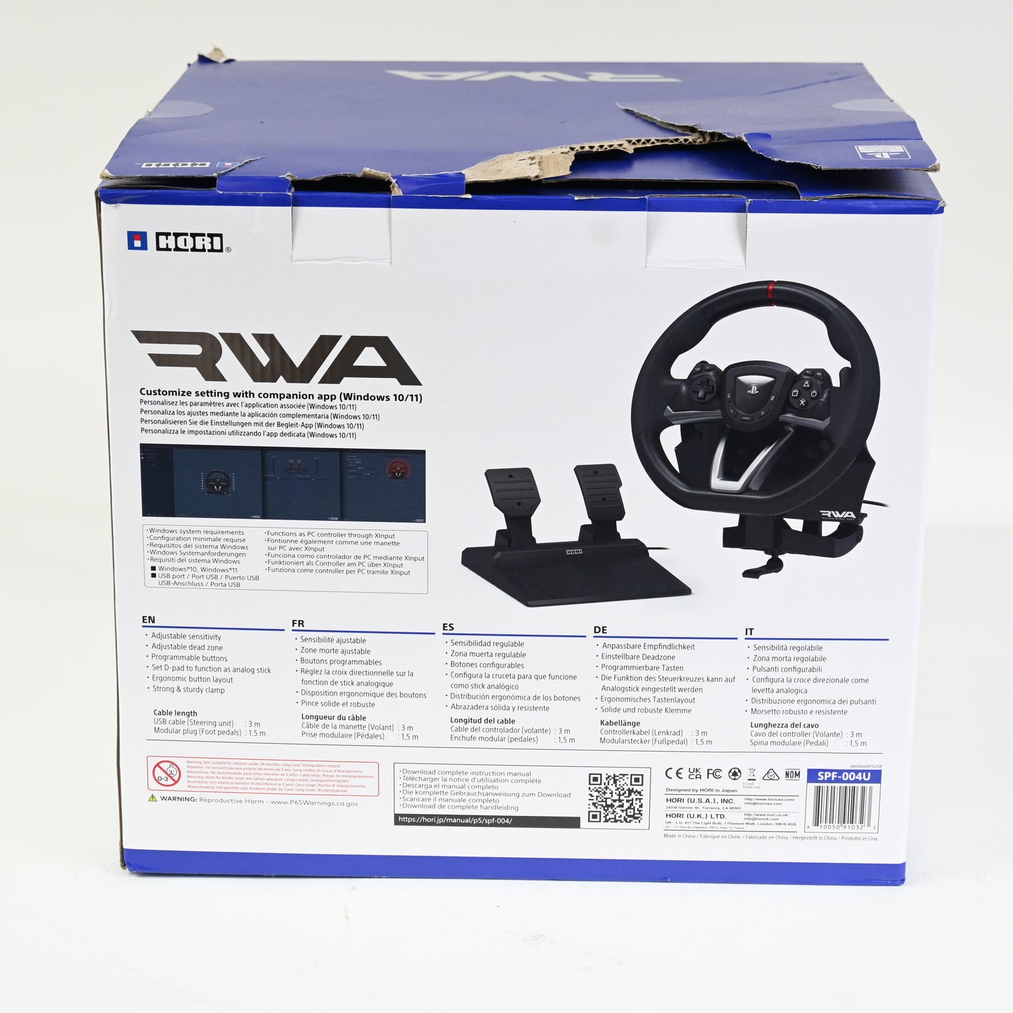 HORI Racing Wheel Apex PS5 PS4 PC Steering Wheel Pedals Sony Licensed - Grade A