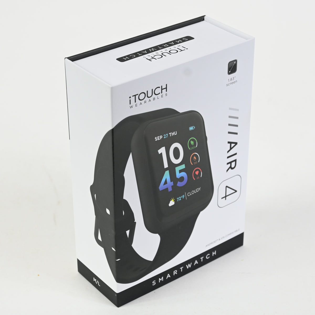 iTouch Air 4 Smartwatch Black Fitness Tracker Heart Rate 46mm - Grade A