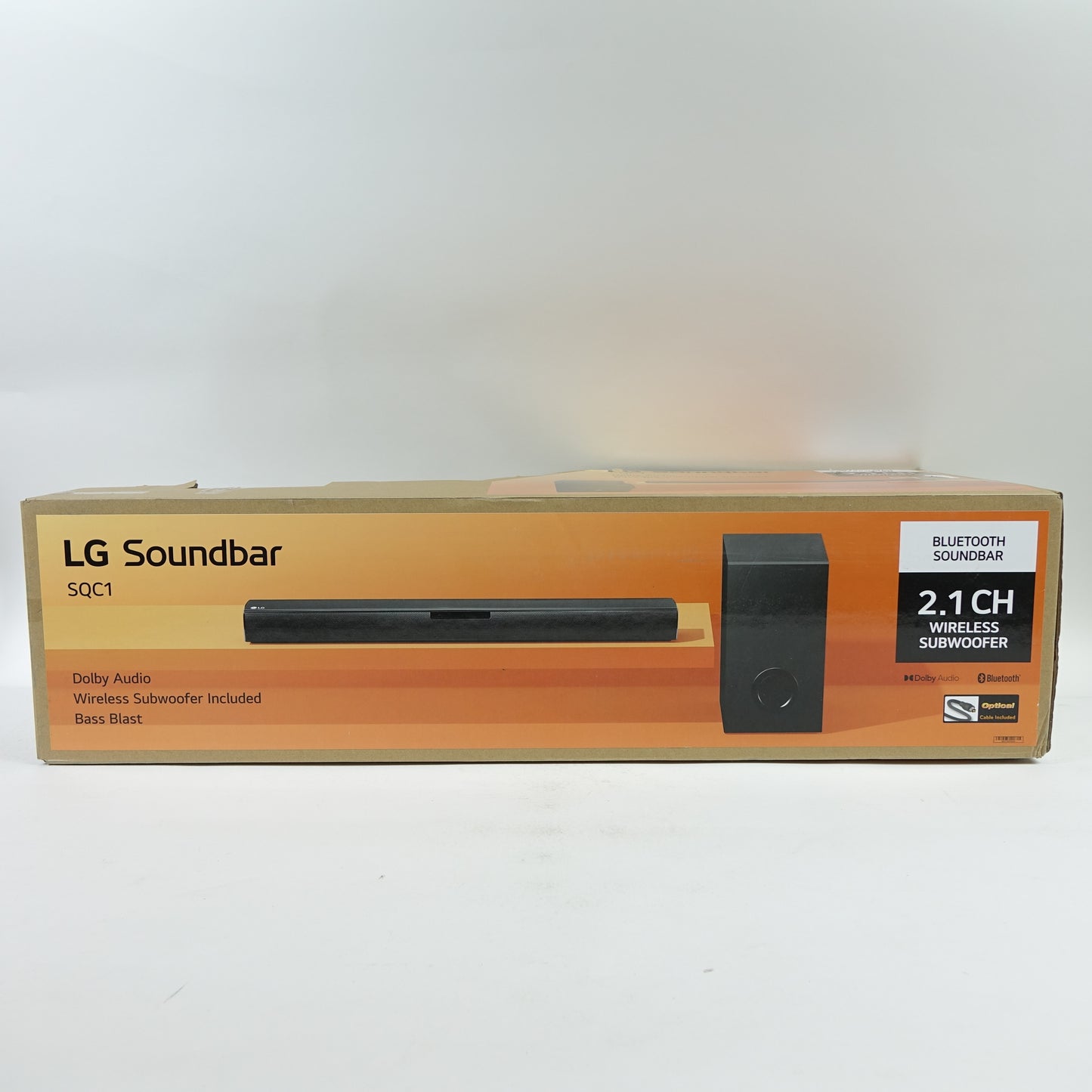 LG SQC1 2.1 Ch 160W Soundbar Bluetooth with Wireless Subwoofer - Black