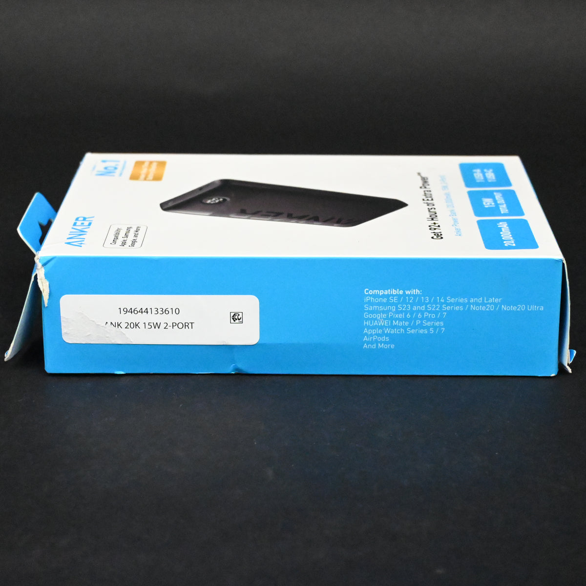 Anker PowerCore 326 20000mAh 15W USB-C Power Bank Black A1367H11-1 - Grade A