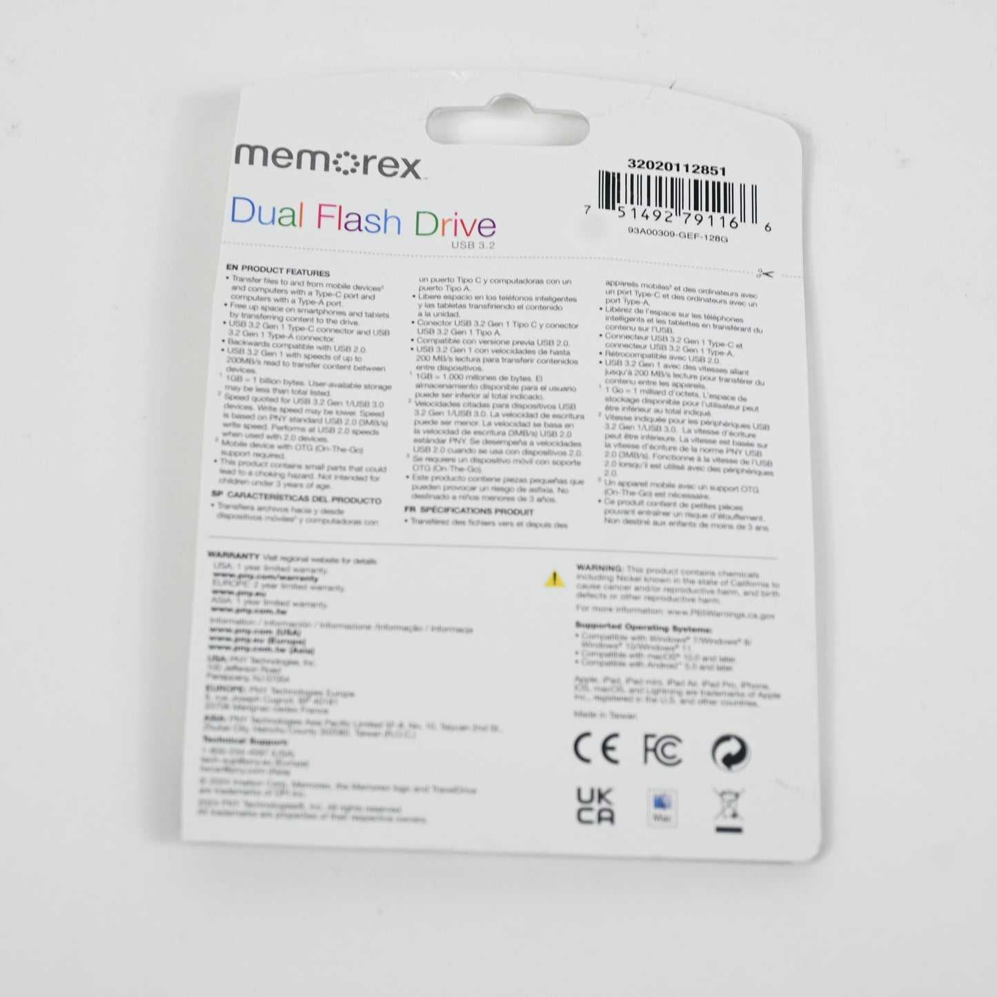 Memorex 128GB USB 3.2 Type-C OTG Flash Drive Portable Data Storage - New