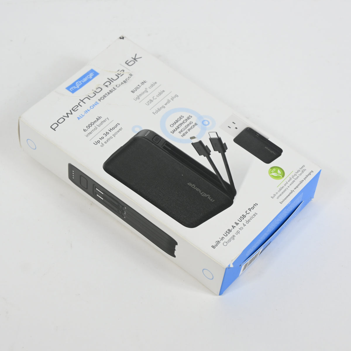 myCharge PowerHub Plus 6000mAh/15W Output Power Bank - Grade A