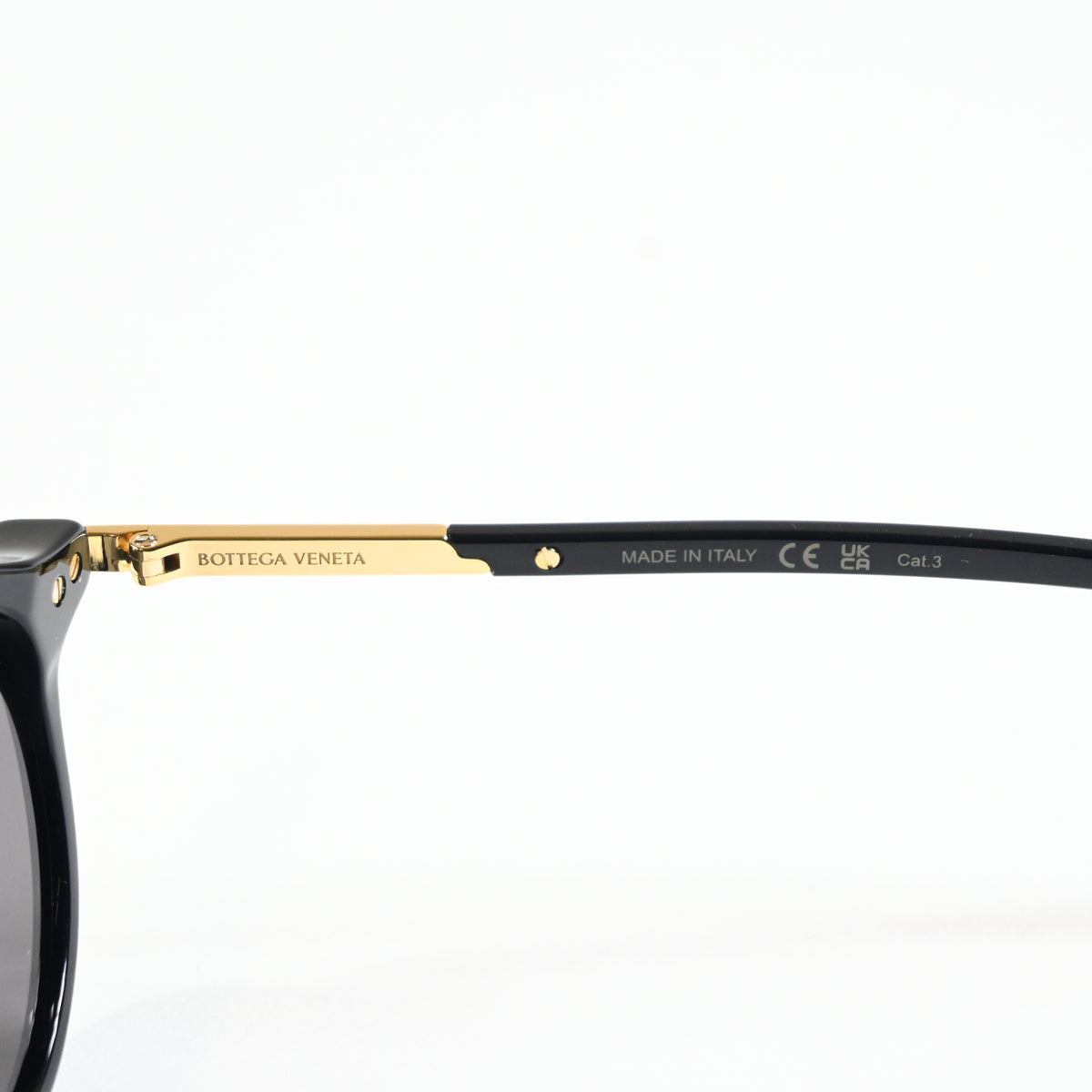 Bottega BV1260S 001 Mens Authentic Sunglasses Black/Gold, 49mm - New