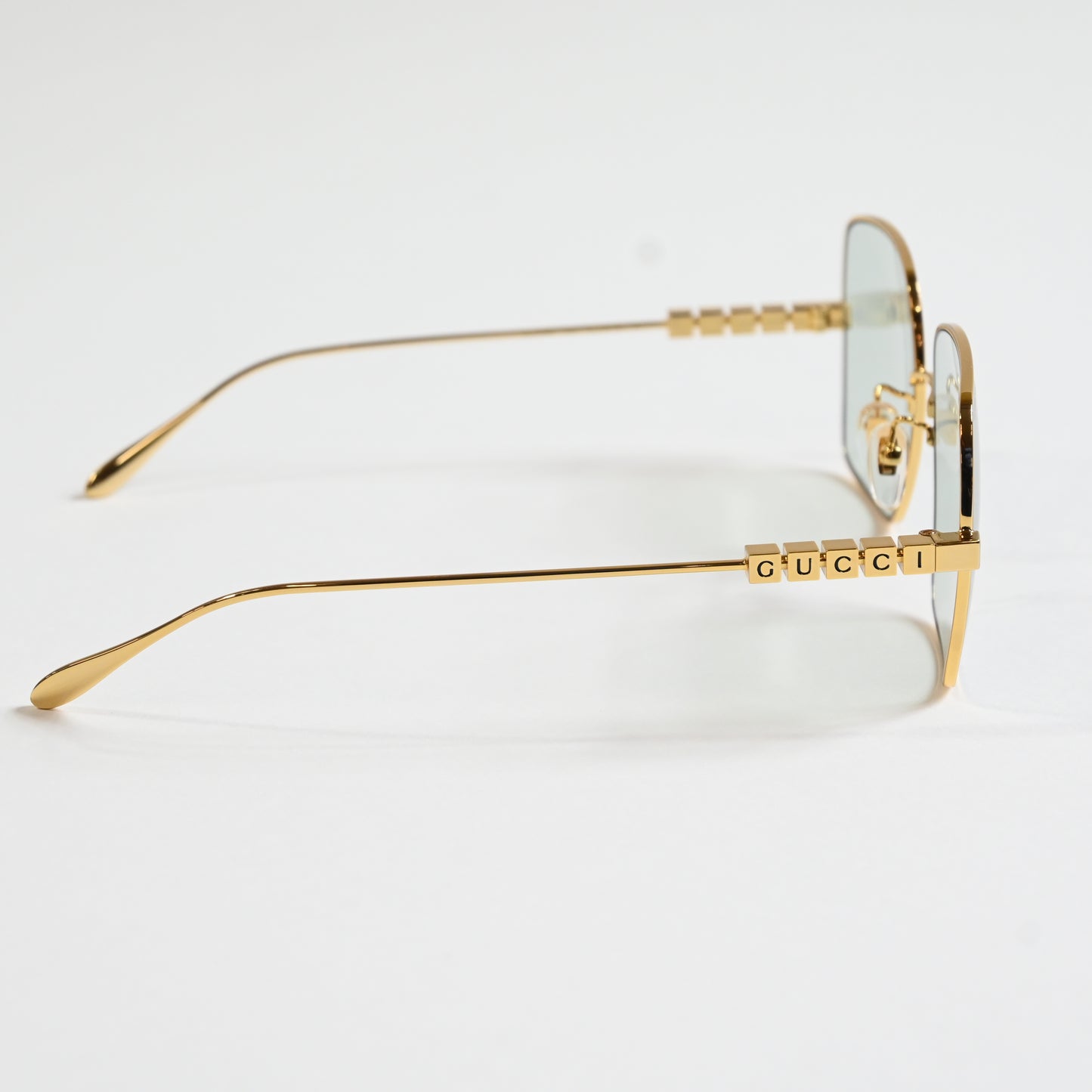 Gucci GG1434S 003 Womens Authentic Sunglasses Gold/Green, 57mm - New