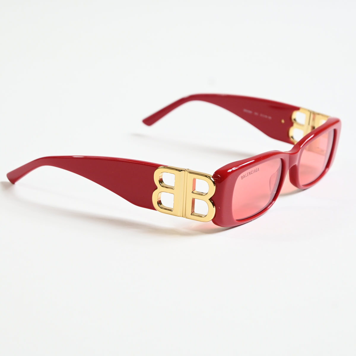 Balenciaga BB0096S 003 Womens Authentic Sunglasses Red/Gold, 99mm - New