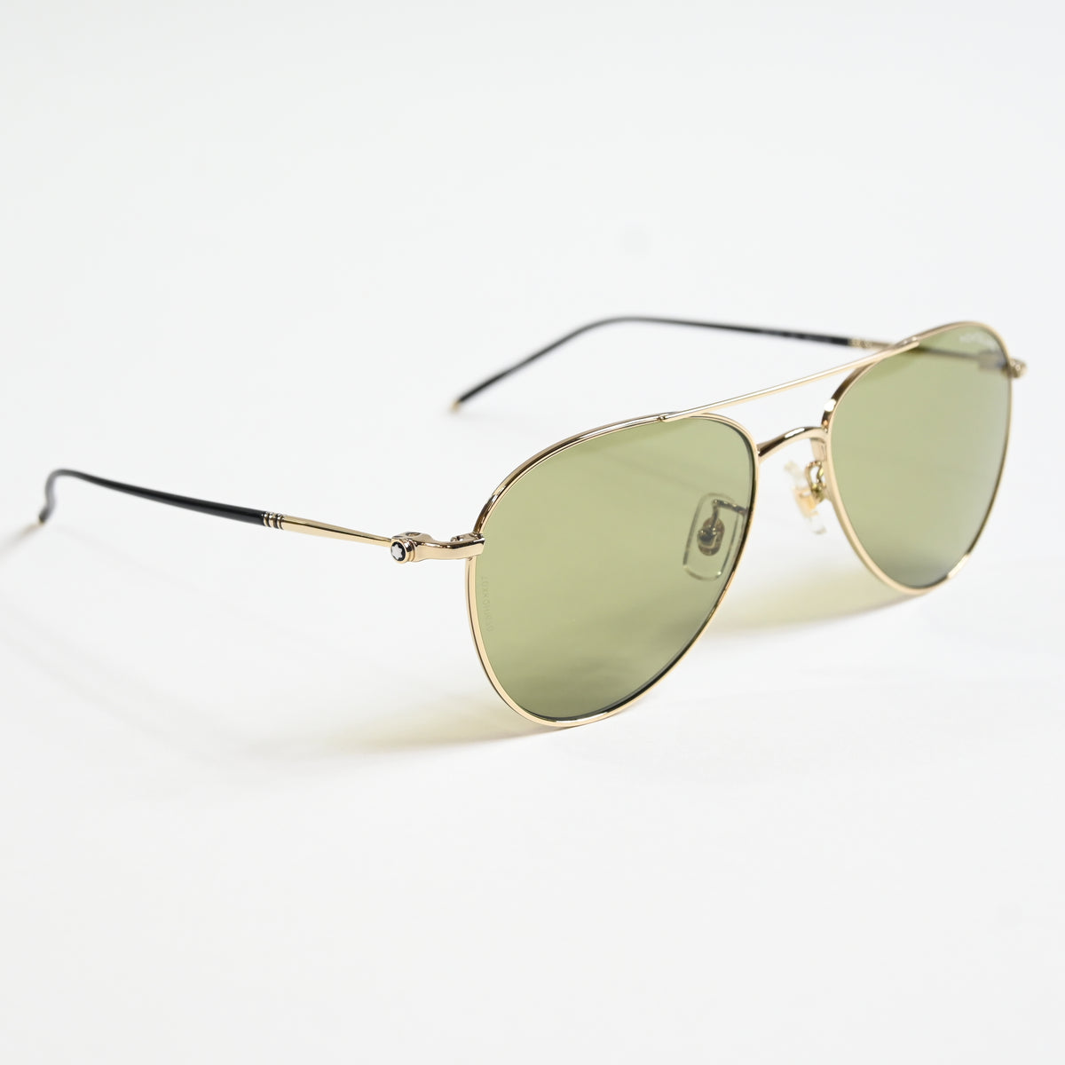 Montblanc Green Pilot Men's Sunglasses MB0128S 003 58 Designer Eyewear - New