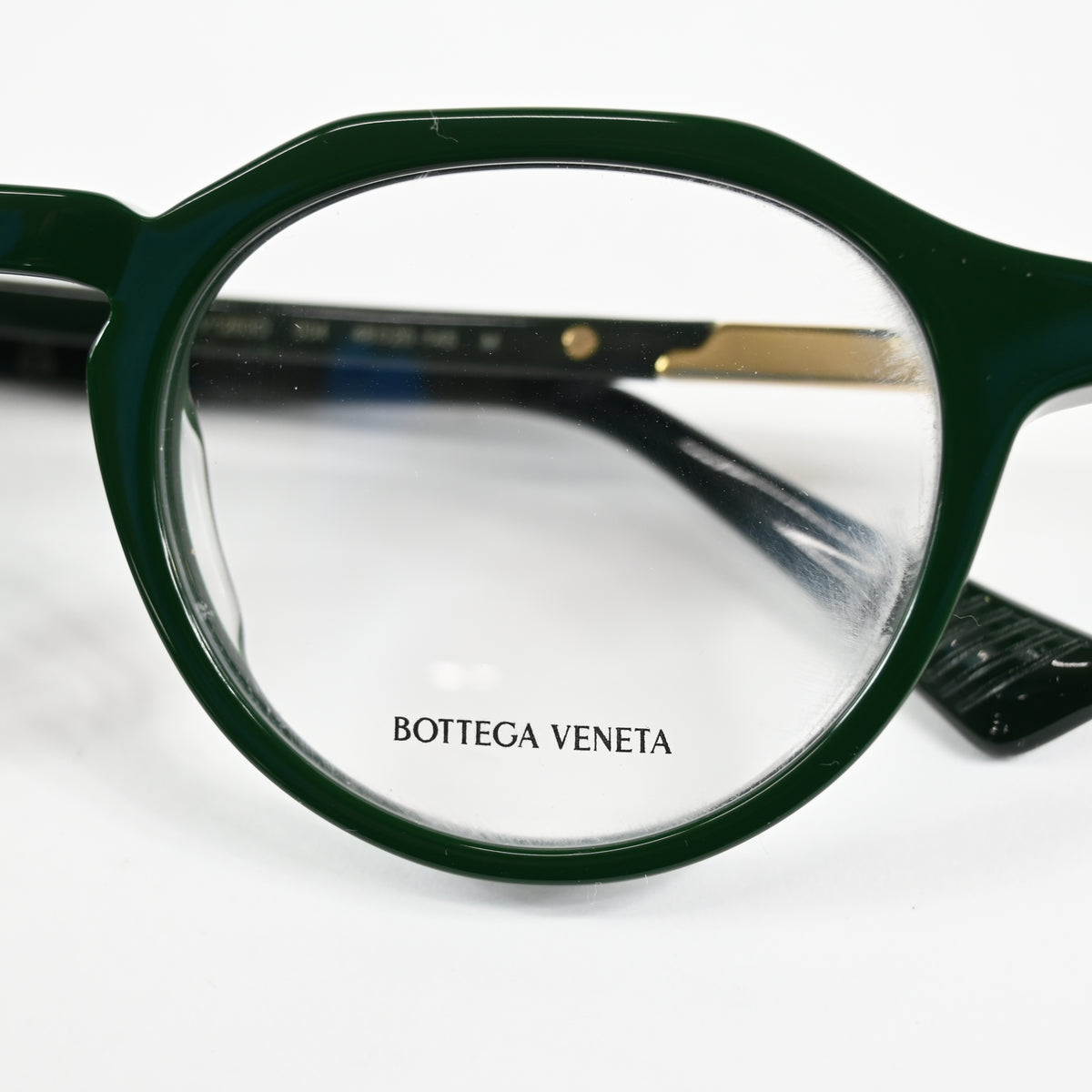 Bottega BV1263O 004 Mens Authentic Eyeglasses Green/Gold, 48mm - New