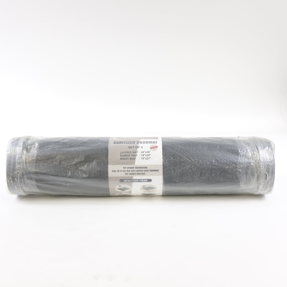 RugSmith Layered Rubber Sanitizer Doormat, Tray, and Foam Insert, 24" x 36"