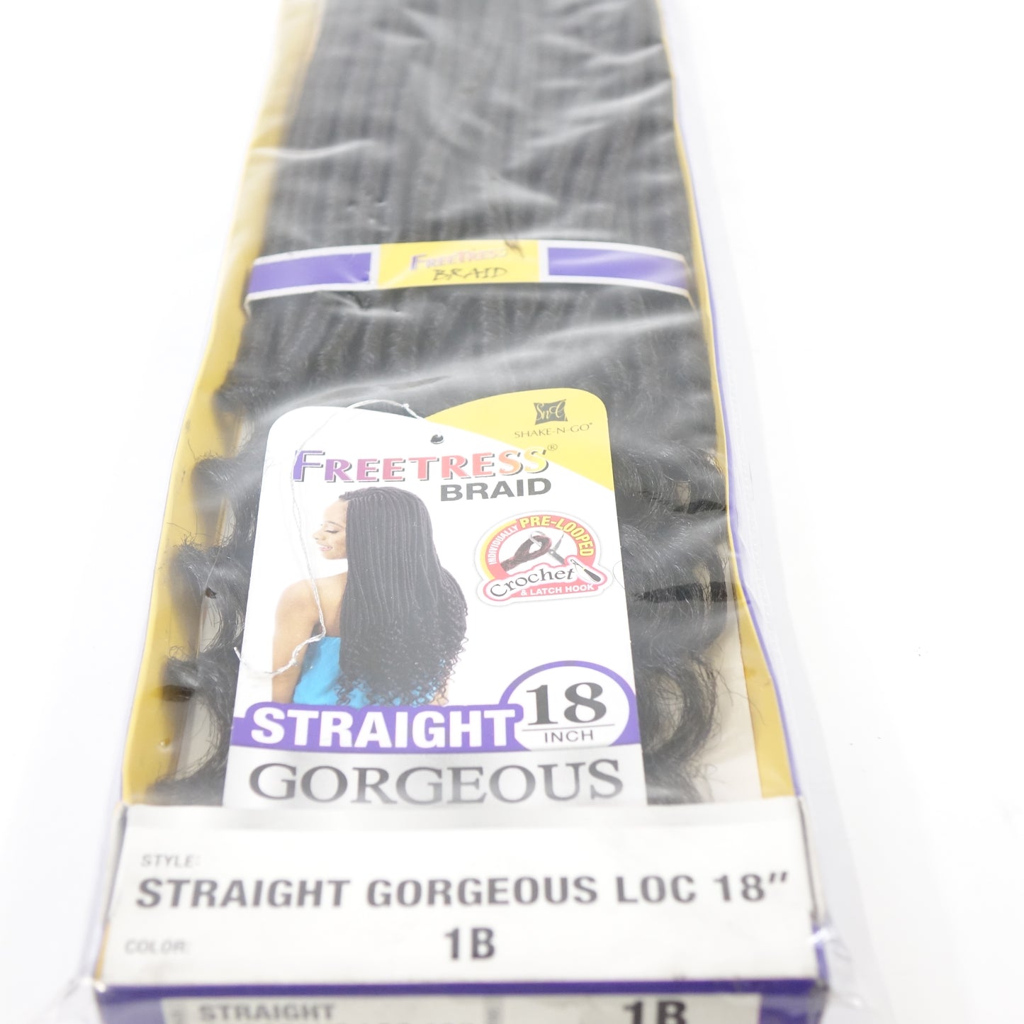 Freetress Synthetic Pre-Looped Braids GODDESS LOC 18" 1B Off Black - New