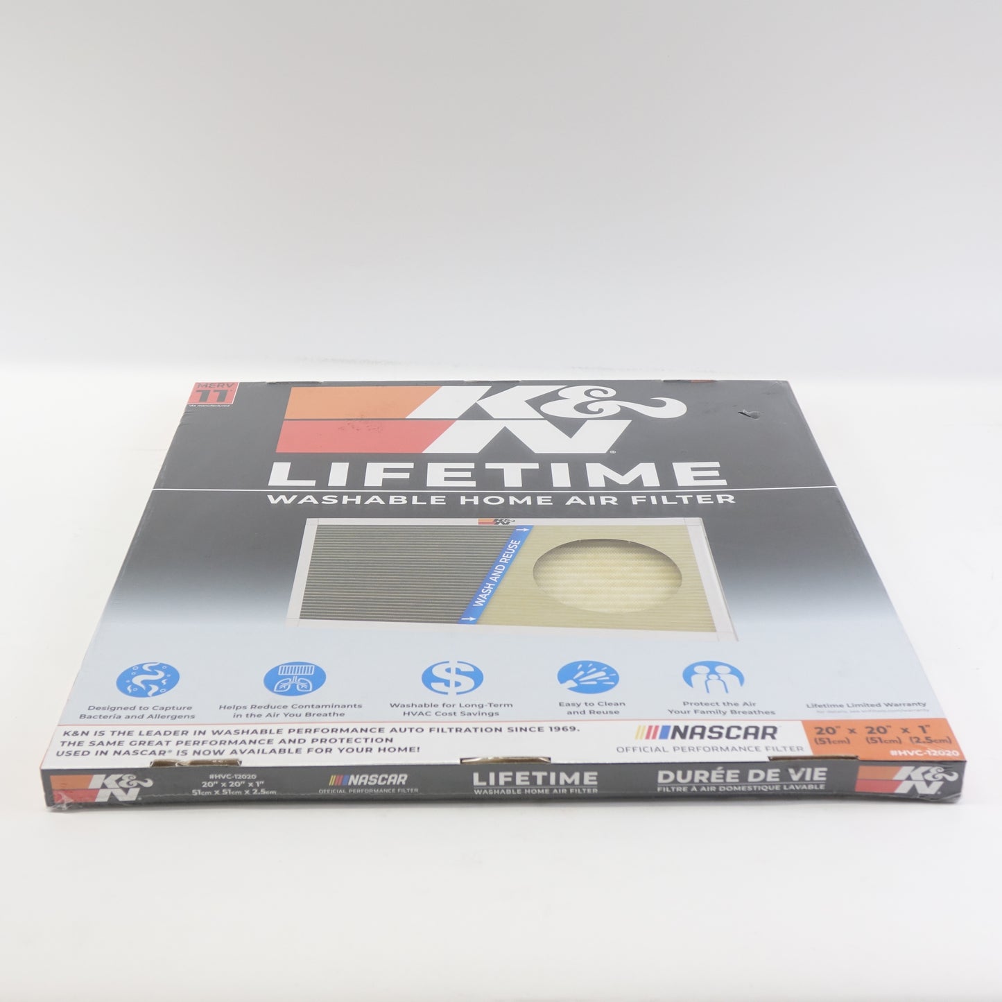 K&N 20x20x1 HVAC Furnace Air Filter, Merv 11, HVC-12020