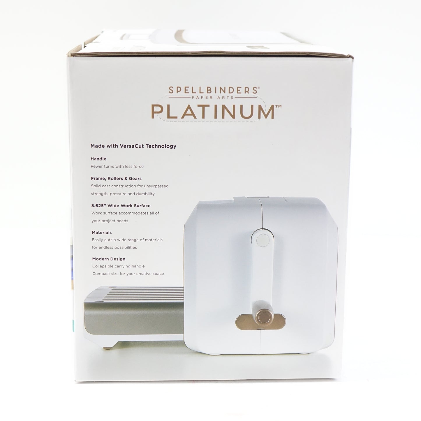 Spellbinders Platinum 8.5 Inch Platform Cutting Machine + Die, White