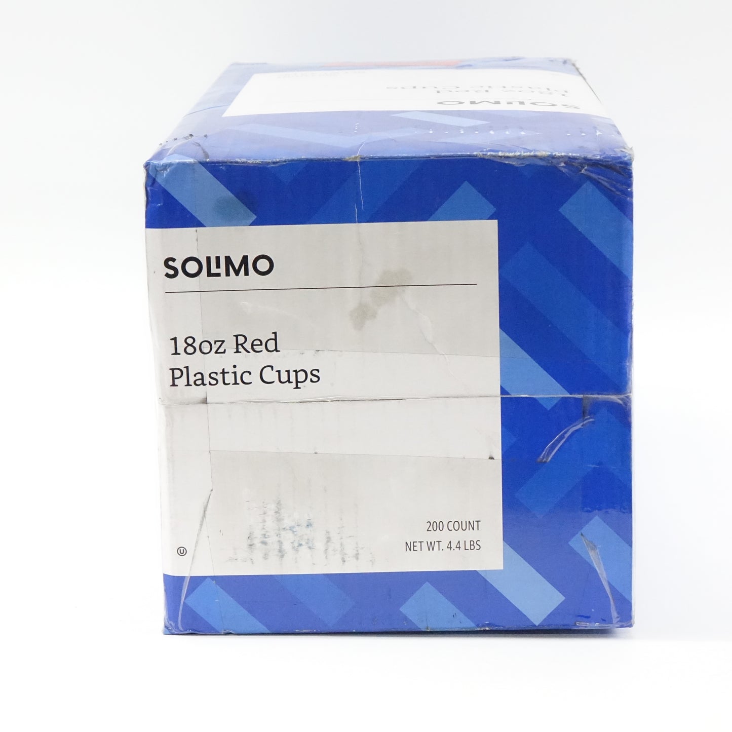 Solimo 18 Ounce Disposable Plastic Party Cups, 200 Count (4 Pack of 50), Red