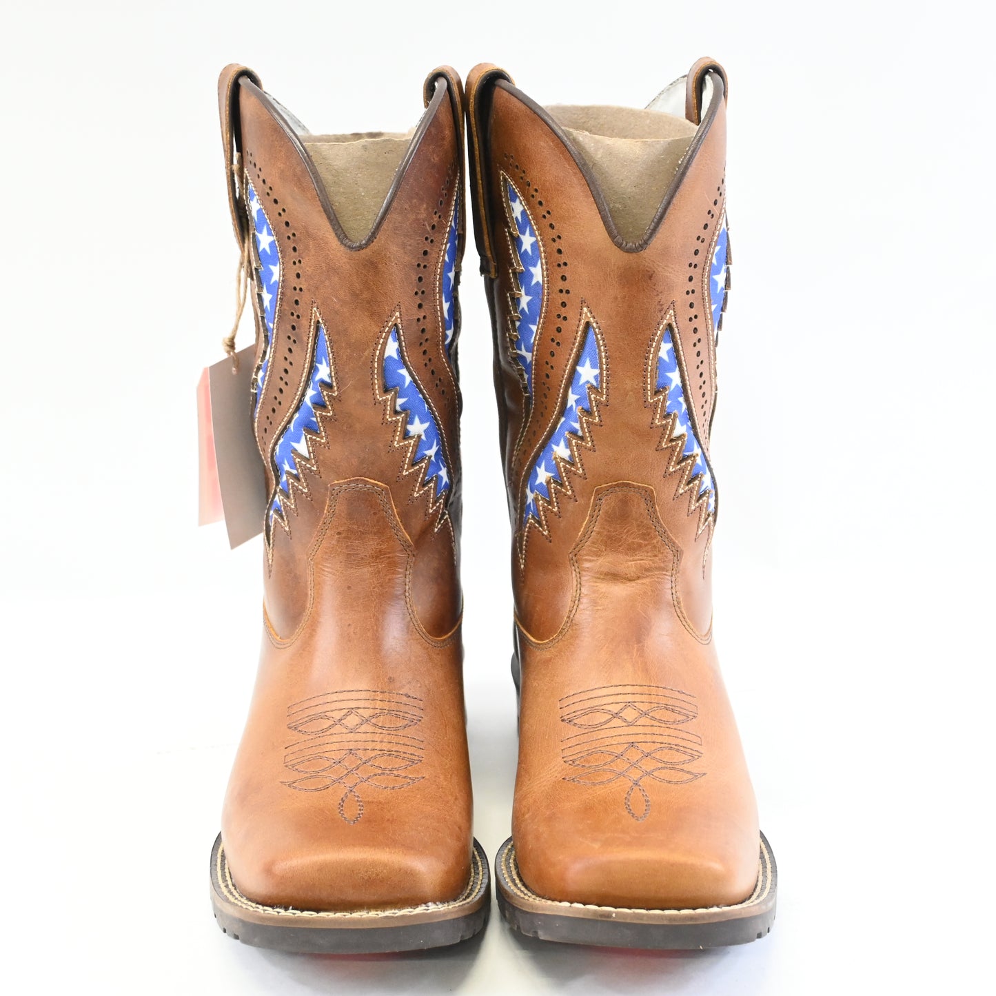 King USA Texas Cowboy Boot Men Western Leather USA Work Square Toe 10 M US - New