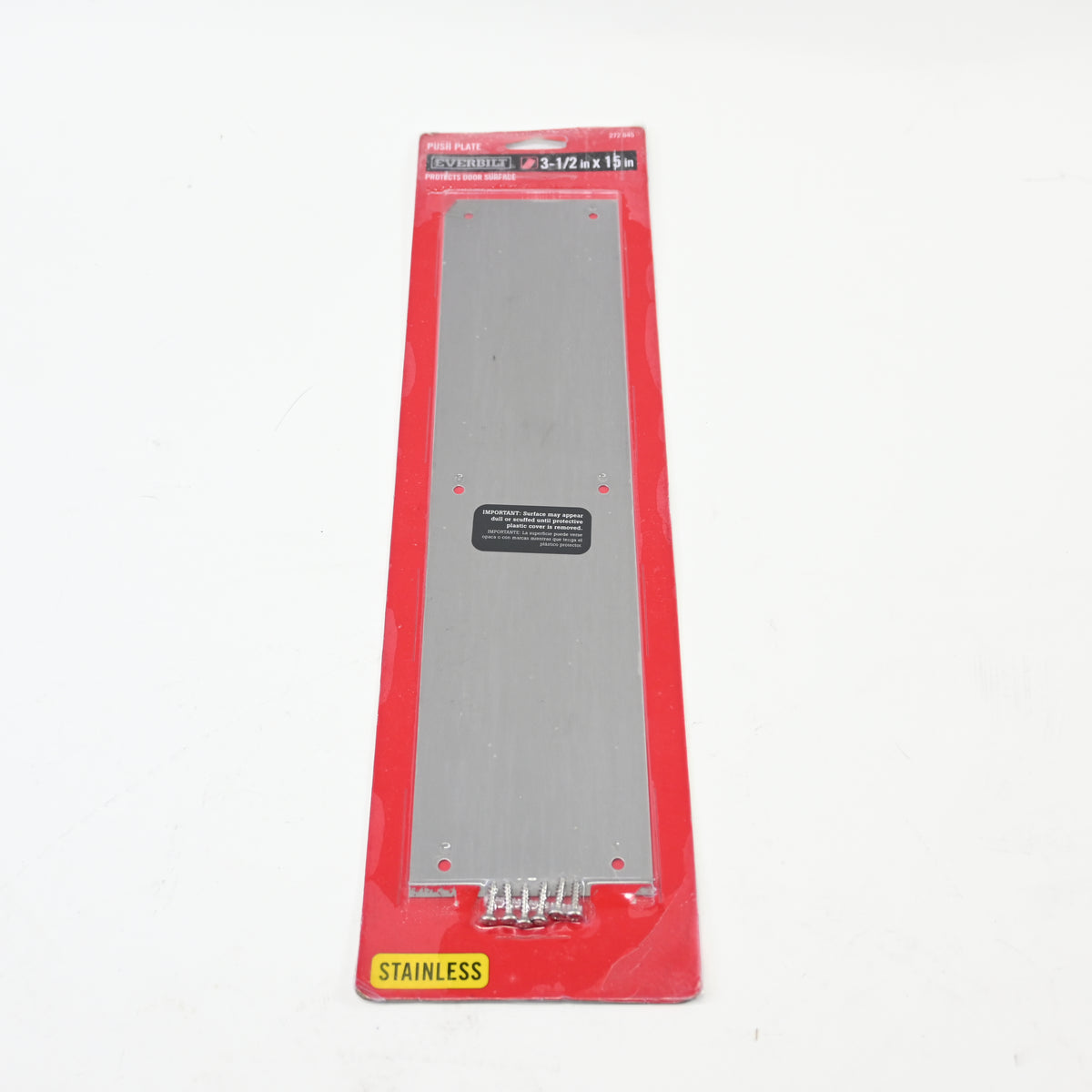 Everbilt 3-1/2 in. x 15 in. Stainless Steel Push Plate