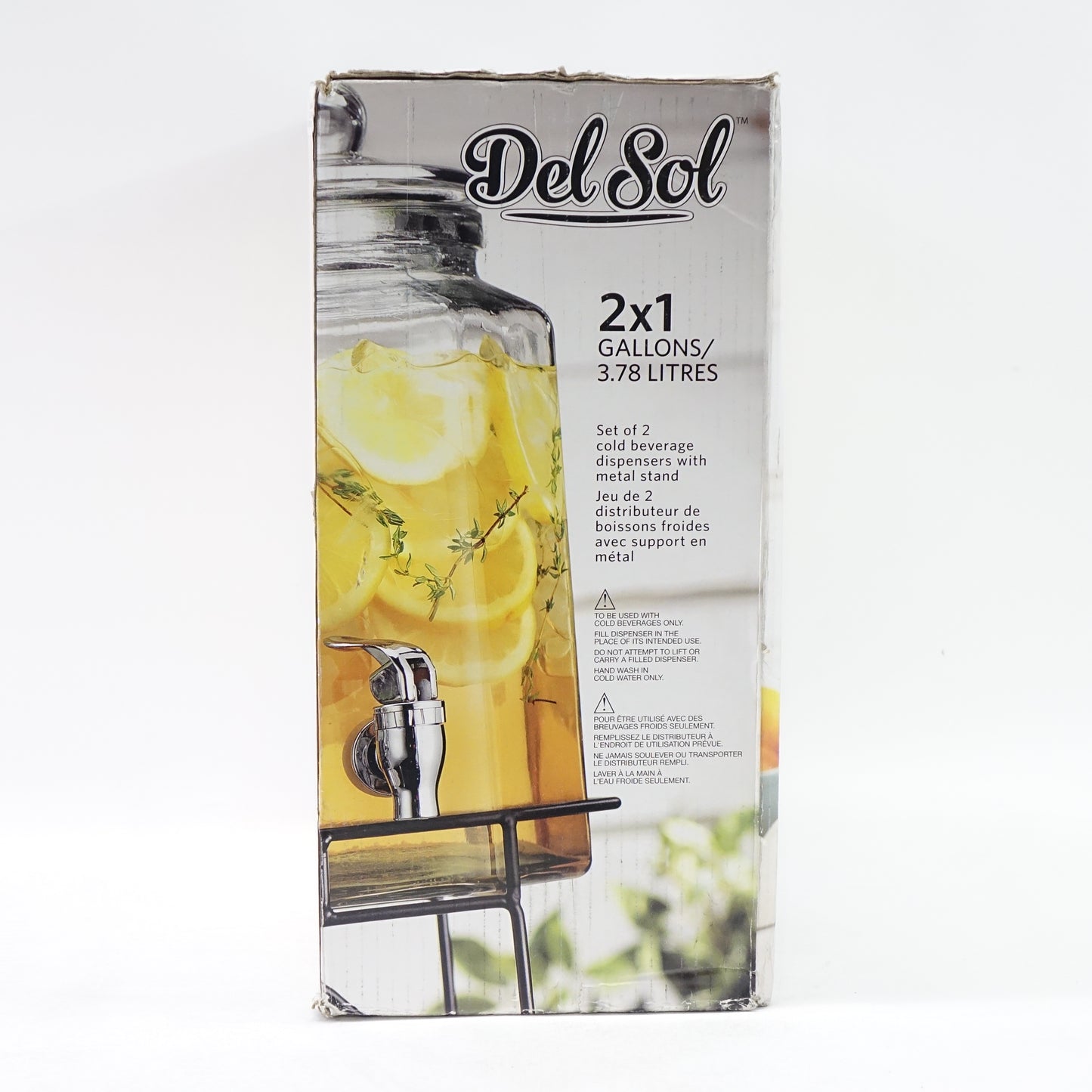 Home Essentials 1832A Del Sol Twin Dispenser Rack, 1 gal, Clear - Open Box