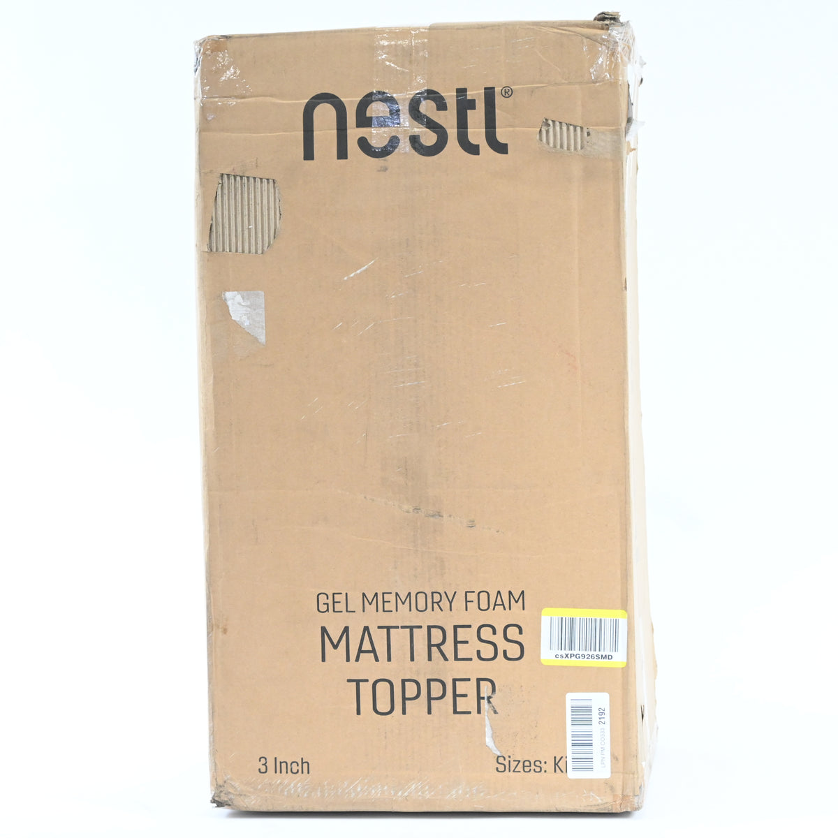 Nestl Mattress Topper, 3 Inch Memory Foam, Gel Infused, King, Light Teal Blue