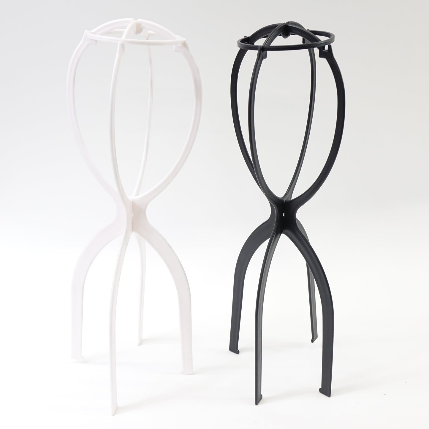 Deke Home Long hair Wig Stand, Portable tripod Collapsible 19.7"-2 pack B&W