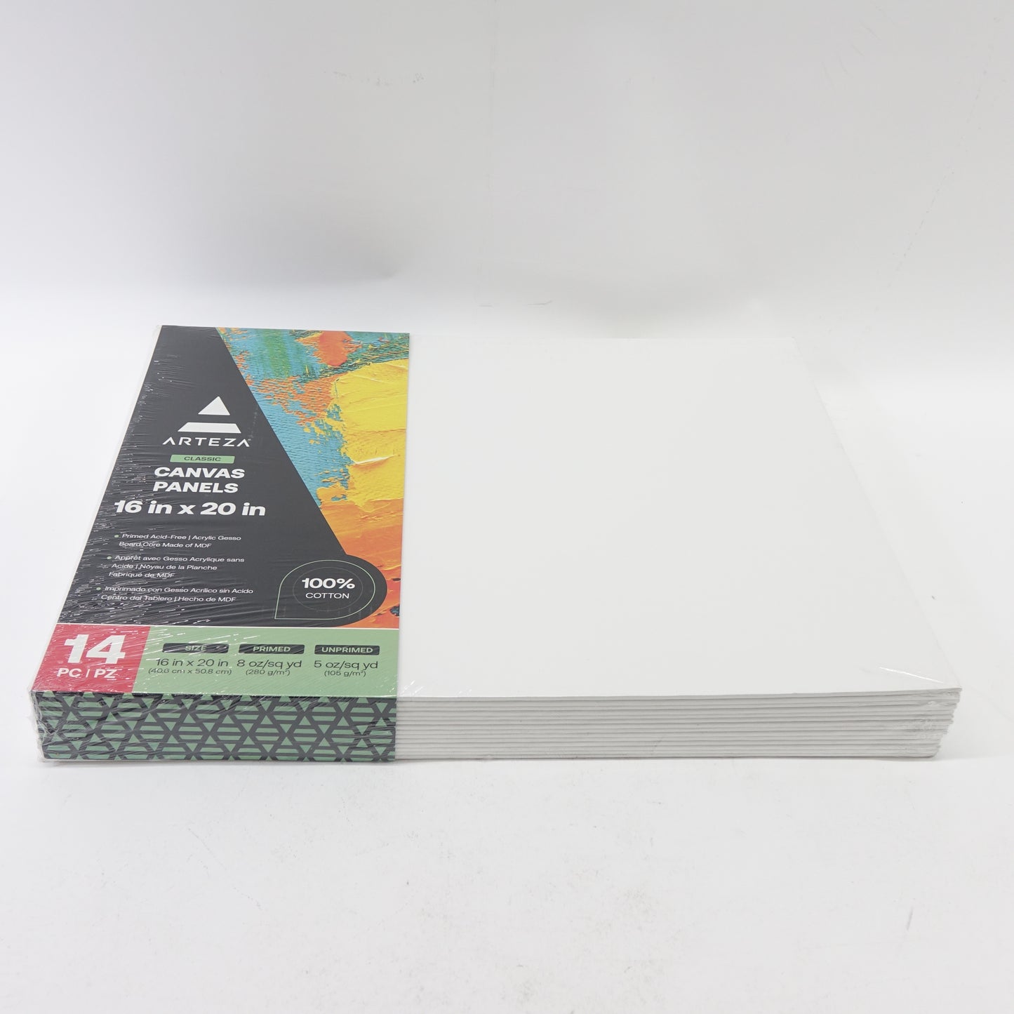 ARTEZA Canvas Boards for Painting, 16 x 20 Inches, Pack of 14