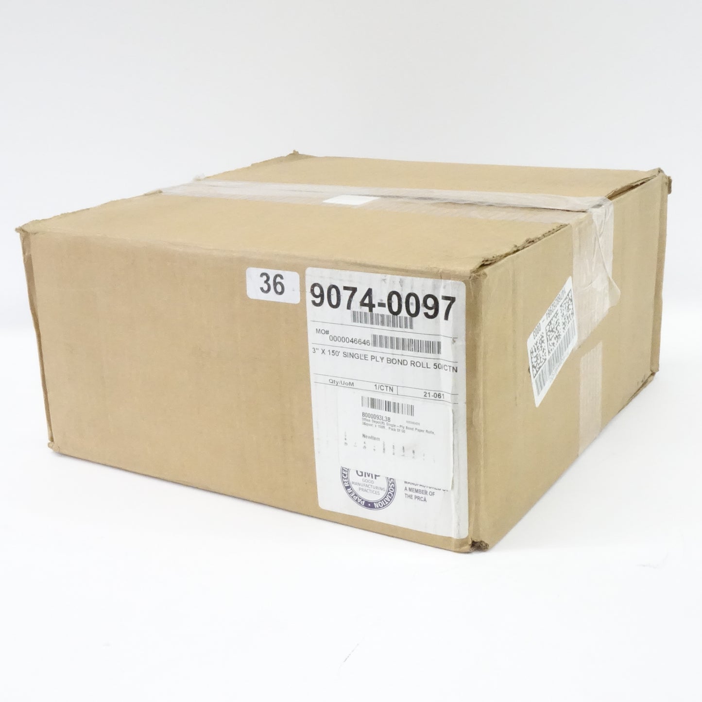 Iconex 9074-0097 3" x 150' Single Ply Bond POS Receipt Paper Rolls White 50/CTN
