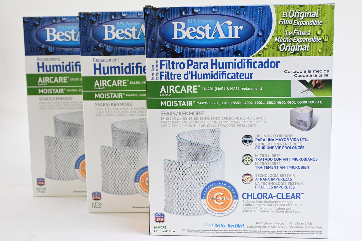 BestAir EF21-PDQ-3 Extended Life Humidifier Replacement Paper Filter, 10.7, 3pk