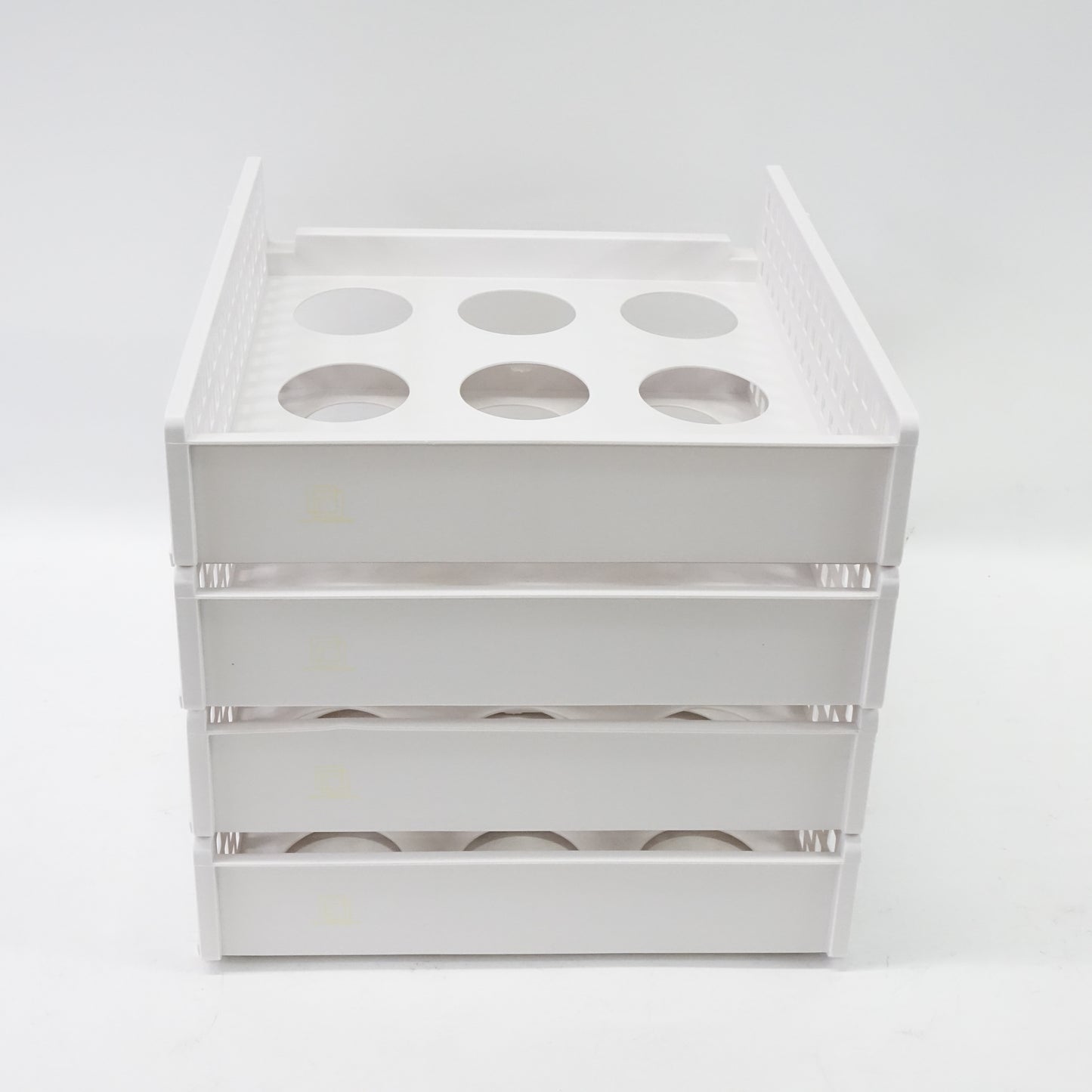 Uncluttered Designs Sliding Stackable Shelves - White- 4 set