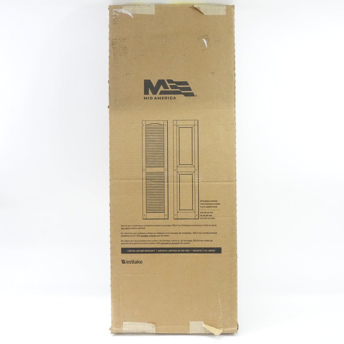 Raised Panel Vinyl Shutters- 14-3/4" x 39" - Black - Open Box