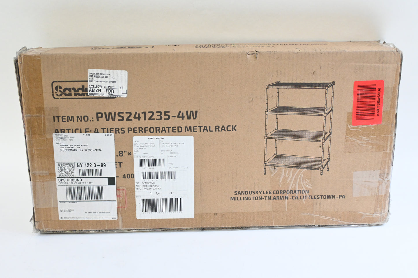 Muscle Rack PWS241235-4W Steel Wire Shelving, 110 lb Per Shelf Capacity 35"x24"