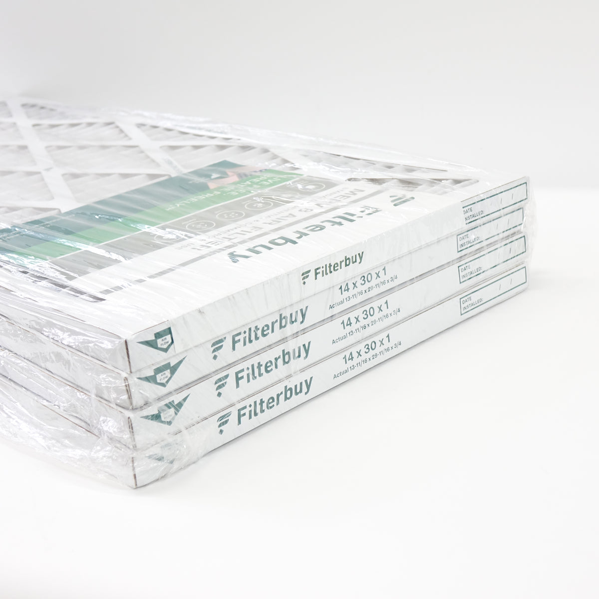 Filterbuy 14x30x1 Air Filter MERV 8 Dust Defense (4-Pack)