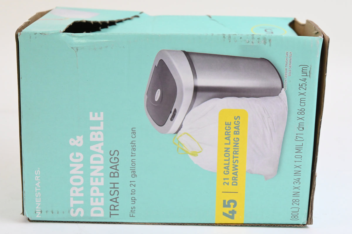 NINESTARS NSTB-21-45 Trash Bags, Large, White (Packaging May Vary) - Open Box