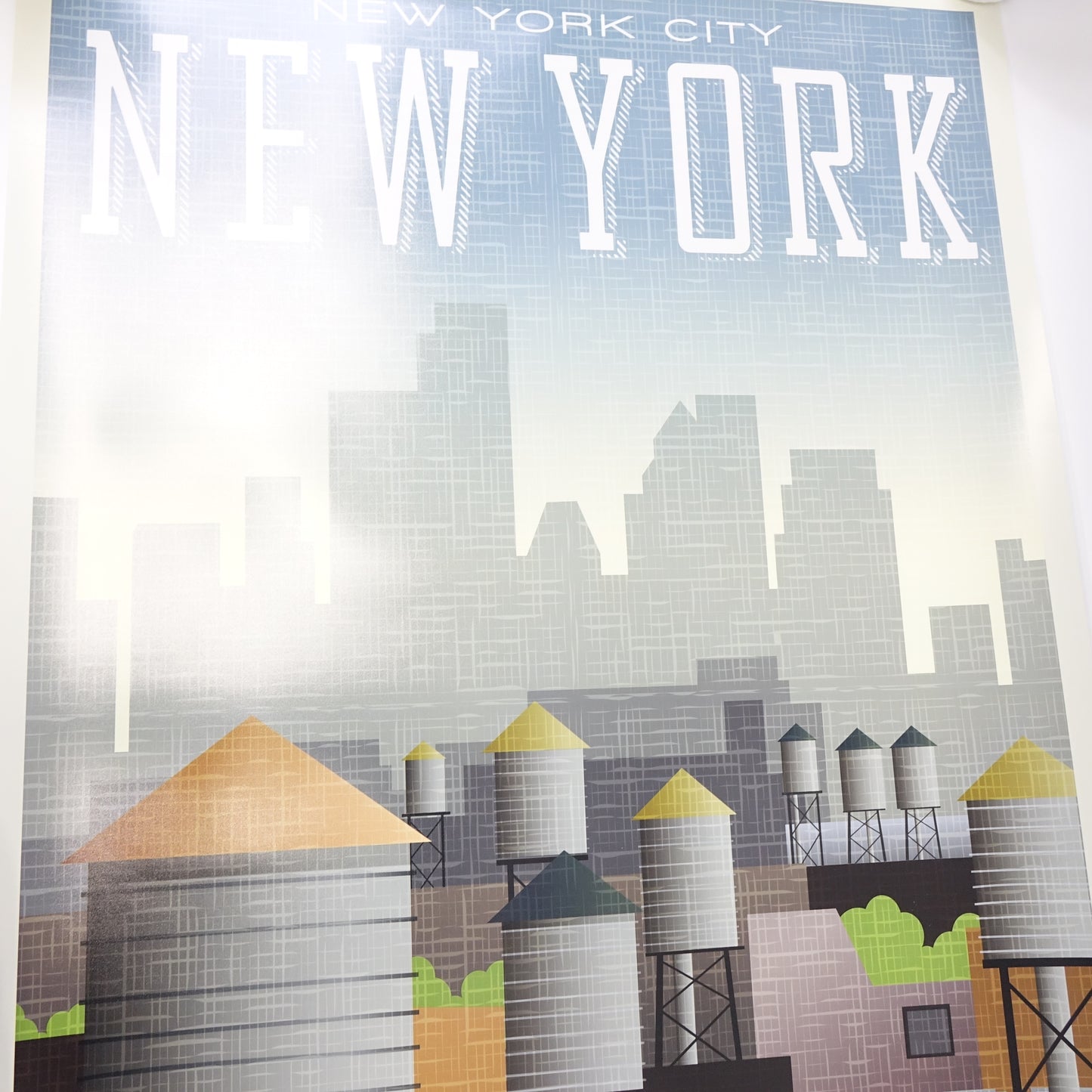Retro Style New York City Travel Poster Vintage State Map Print 24"x36"