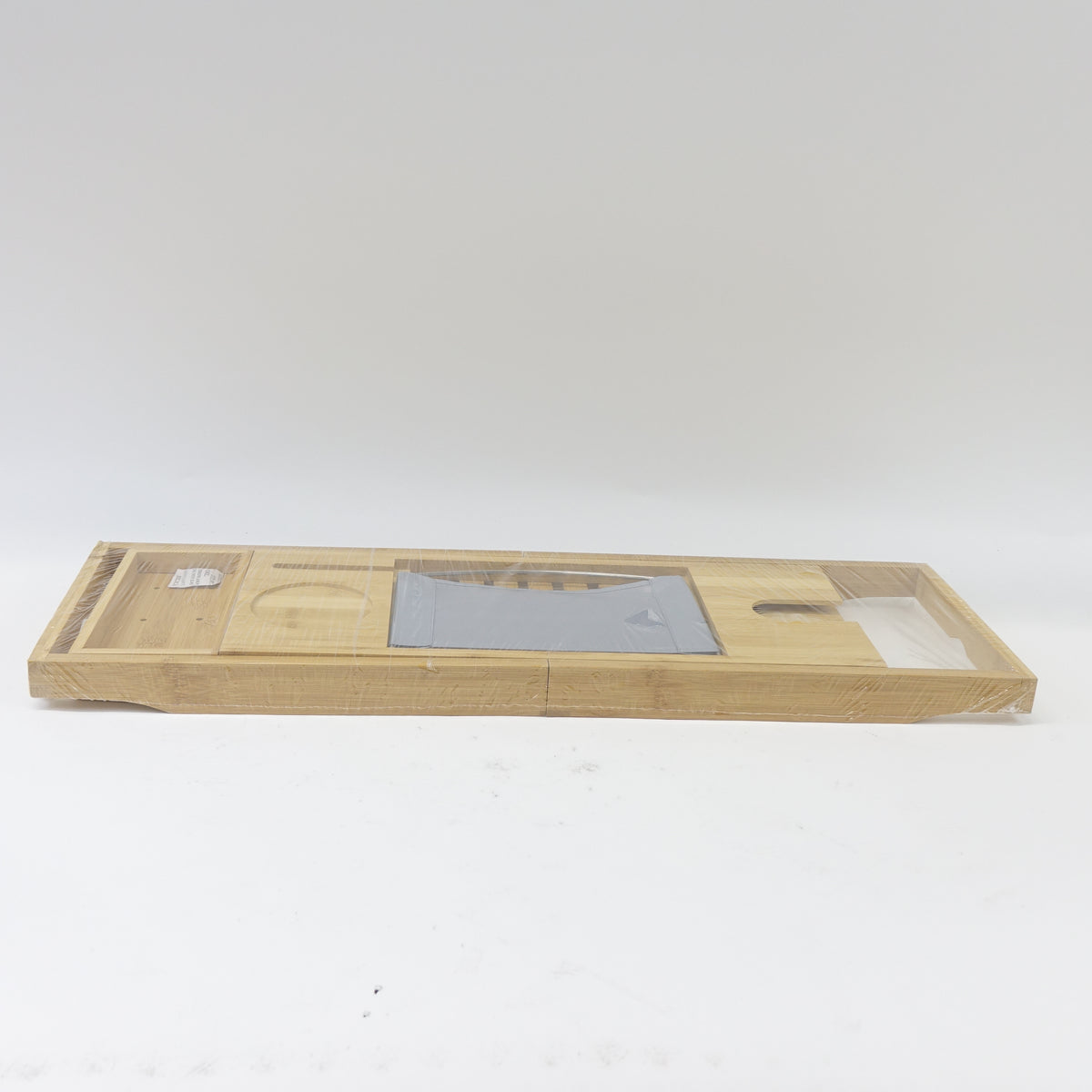 Bamboo Bathtub Tray - Wooden Expandable Caddy with Book, Tablet, Wine Holder