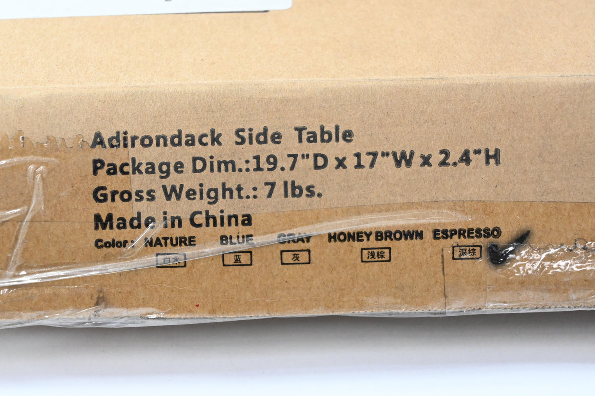 Adirondack Side Table, Espresso Color Finish