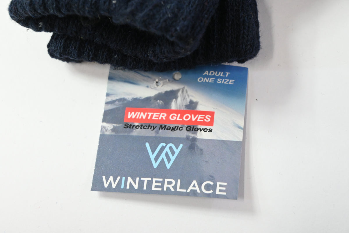 12 Pairs Winter Gloves, Adult Warm Knit Unisex Bulk Pack Mens Magic Glove - New