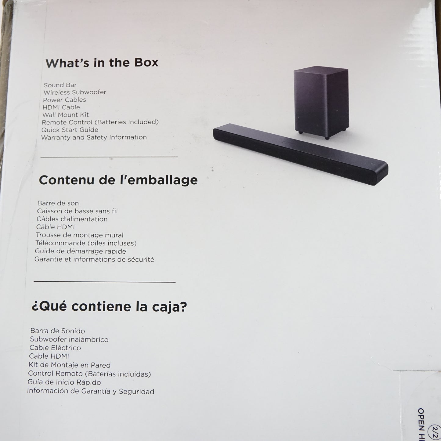 TCL S55H 2.1 Sound Bar Wireless Subwoofer Dolby Atmos DTS 220W Bluetooth