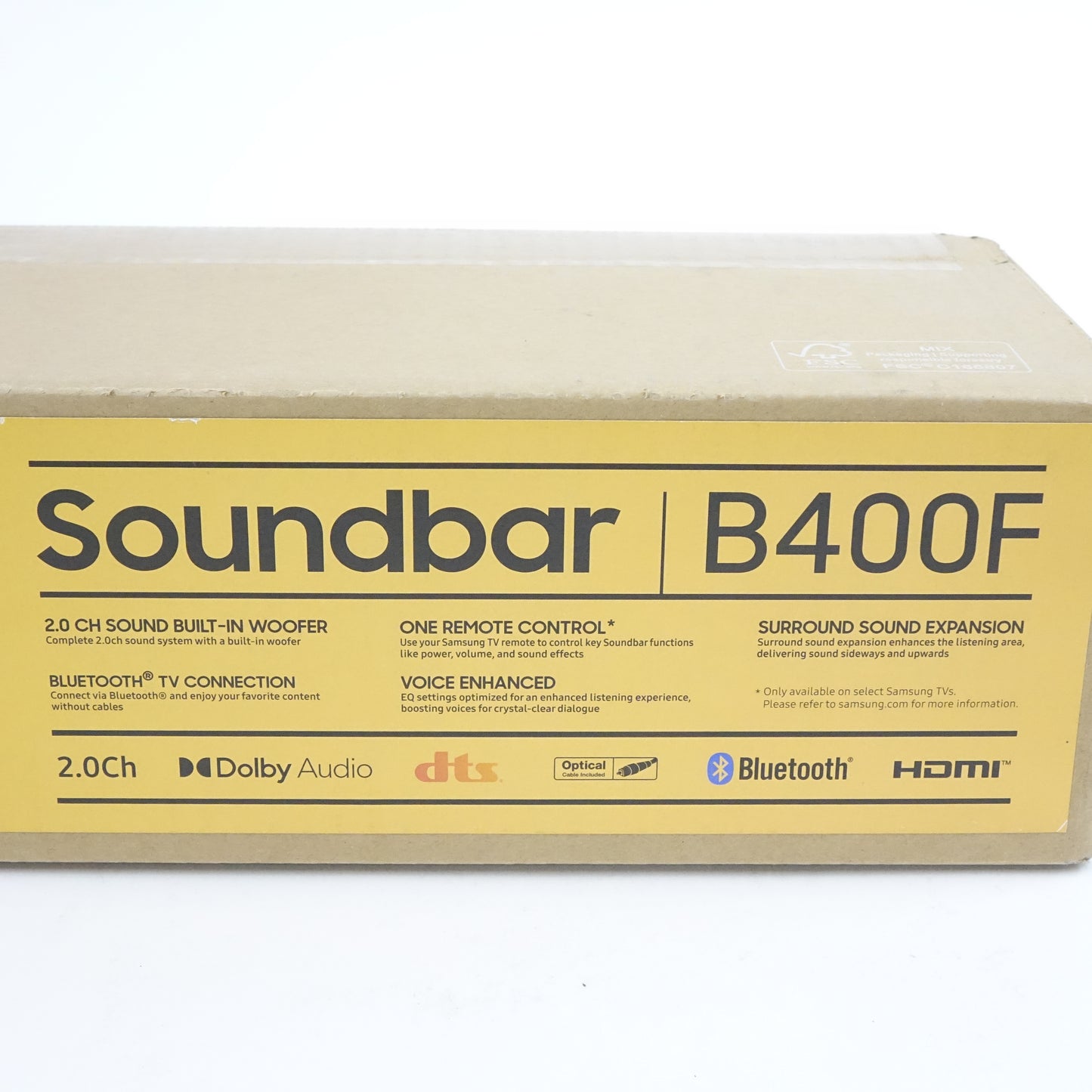 Samsung B-Series HW-B400F 2.0 Soundbar Built-In Subwoofer Voice Enhance Mode