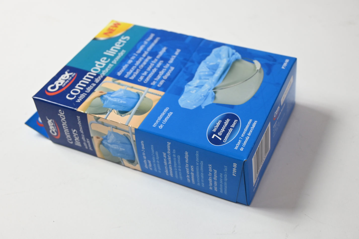 Carex Commode Liners 7 Count Bedside Commode Bags w Absorbent Powder - New