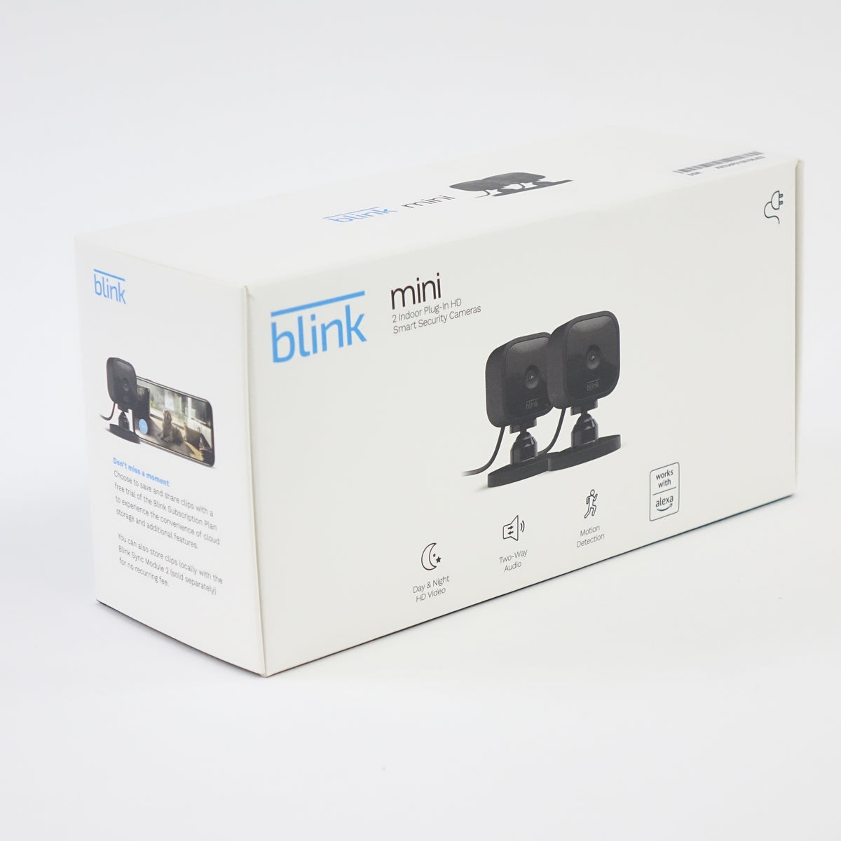 Blink Mini Indoor Security Camera 3 Pack Motion Detection Alexa Black - Open Box
