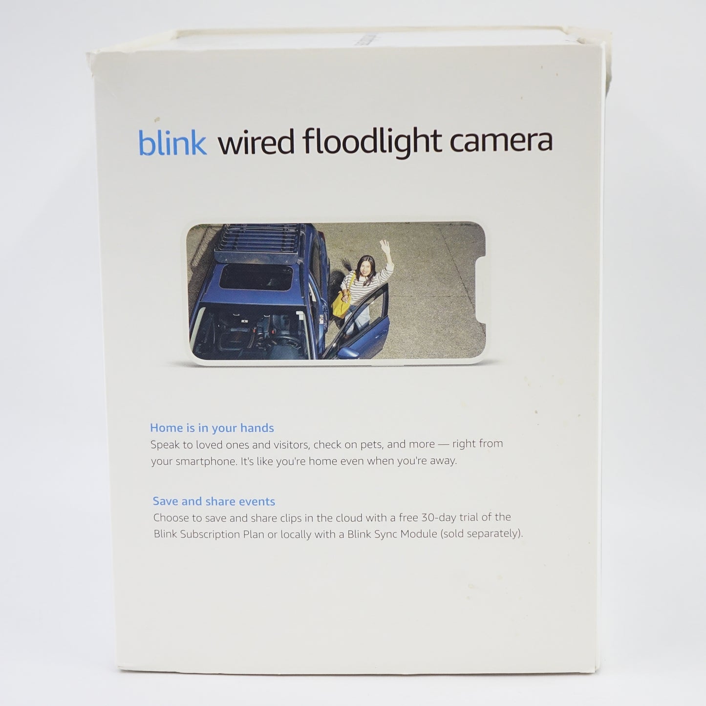 Blink Wired Floodlight Camera White 1080p HD Security Camera Alexa - New