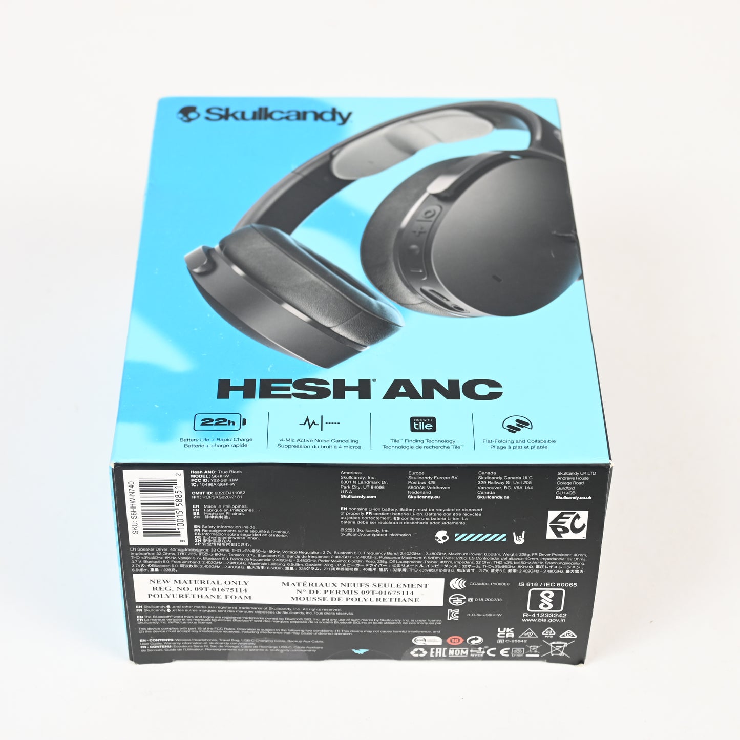 Skullcandy Hesh ANC Over-Ear Wireless Bluetooth Headphones - True Black