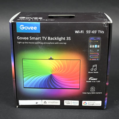 Govee Smart TV Backlight 3S for Wifi 55'-65' TVs 4 in 1 LED w/ Camera