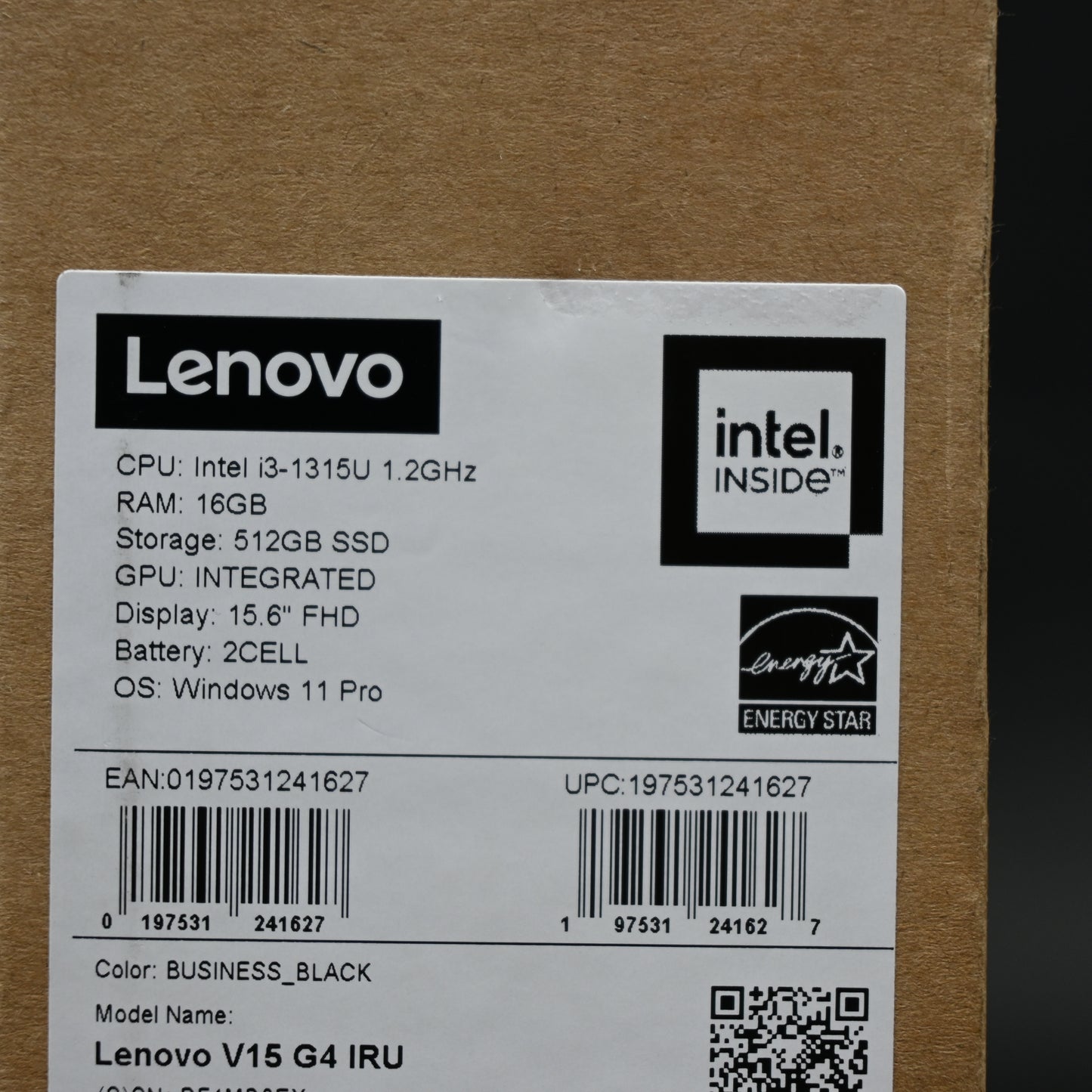 Lenovo V15 G4 IRU 15.6" Laptop i3-1315U 16GB RAM 512GB SSD Win 11 Pro