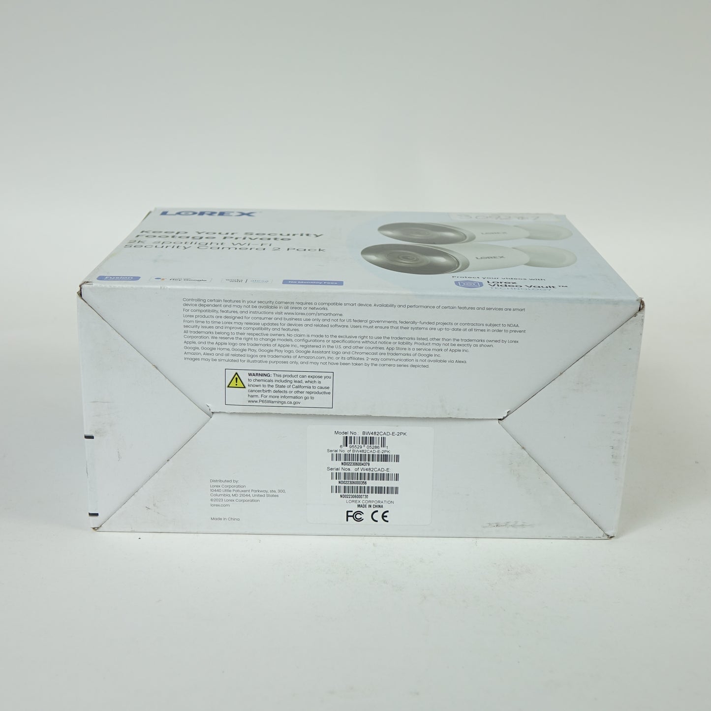 LOREX 2-Pack 2K Spotlight Security Camera BW482CAD-E-2PK - Open Box