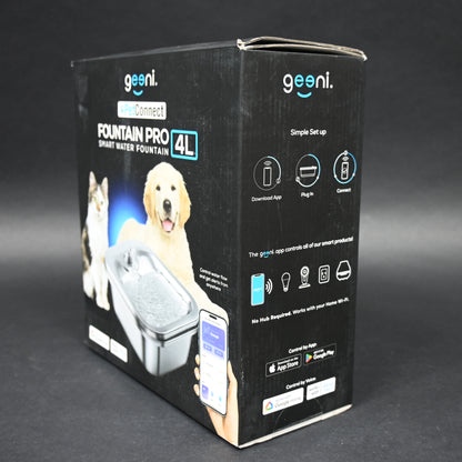 Geeni PetConnect Smart Pet Water Fountain 4L Stainless Steel Bowl - Grade A