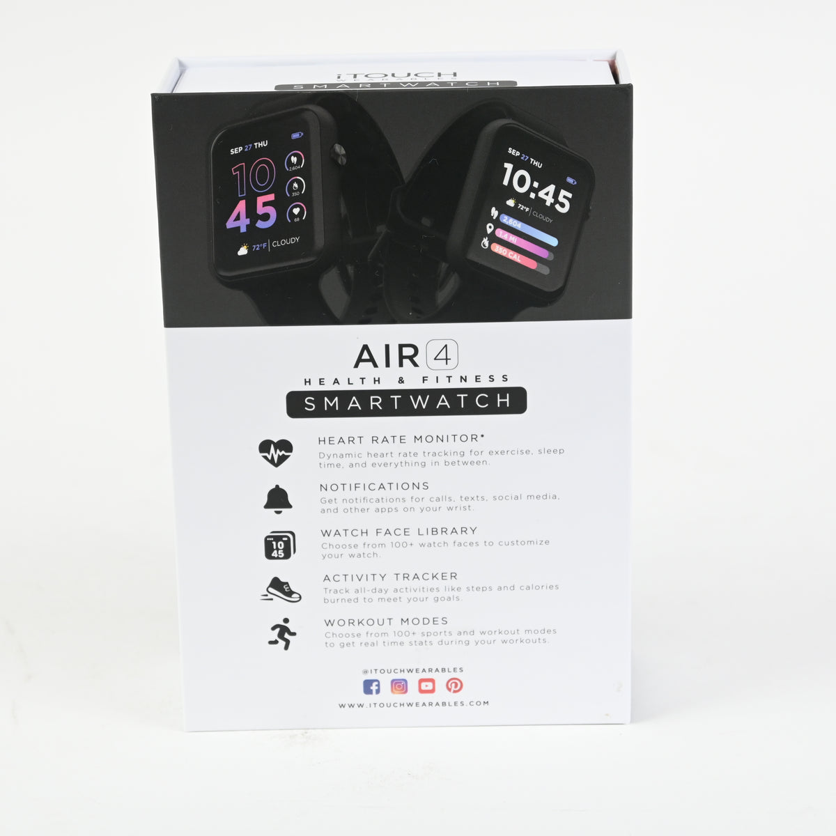 iTouch Air 4 Smartwatch Black Fitness Tracker Heart Rate 46mm - Grade A