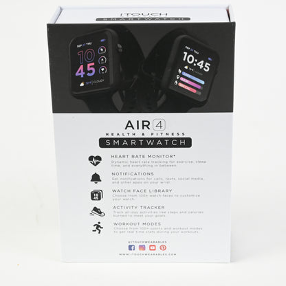 iTouch Air 4 Smartwatch Black Fitness Tracker Heart Rate 46mm - Grade A