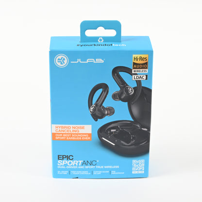 JLab Epic Sport ANC 3 Wireless Bluetooth Earphones - Black