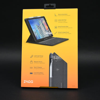 ZAGG Keyboard Messenger Folio 2 - Apple iPad 10.2/10.5 - Charcoal - Open Box