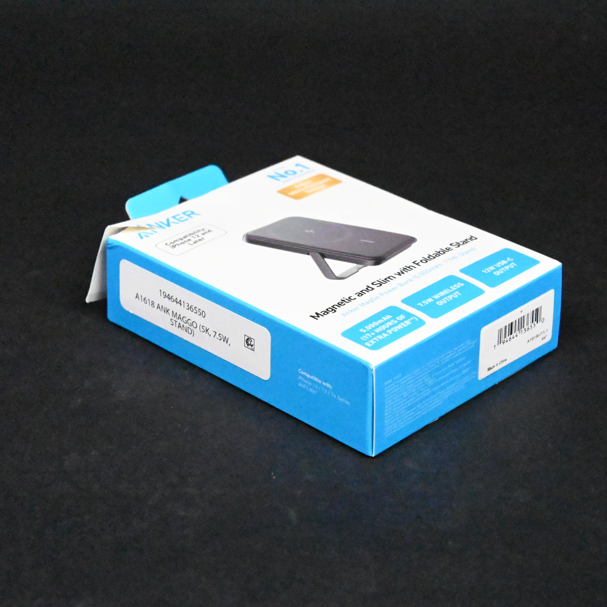 Anker Magnetic Battery, 5,000 mAh Magnetic Wireless Portable Charger - Black