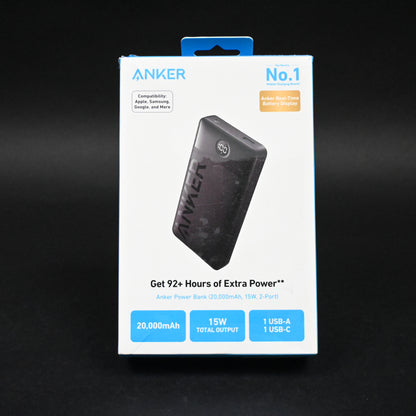 Anker PowerCore 326 20000mAh 15W USB-C Power Bank Black A1367H11-1 - Grade A