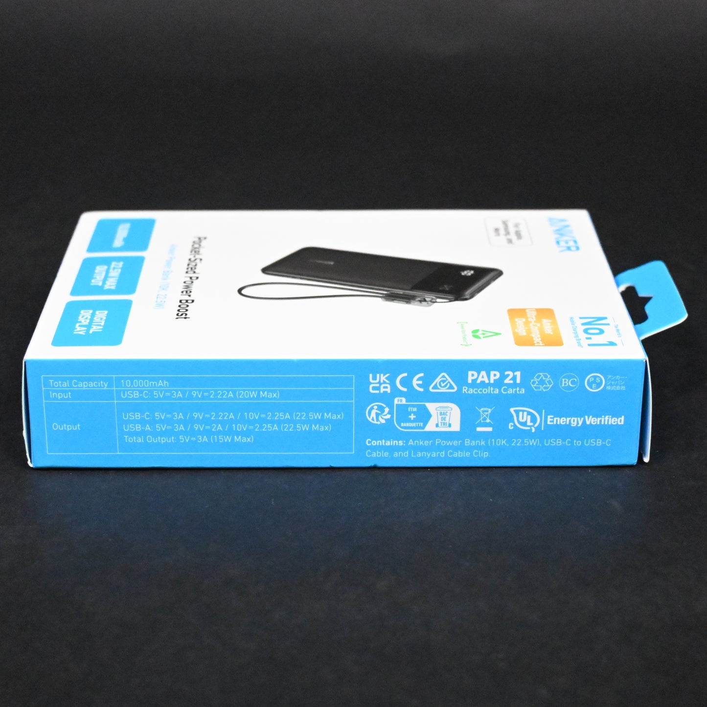 Anker 10000mAh 22.5W Power Bank - Black